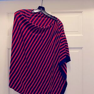 Lily navy and pink poncho